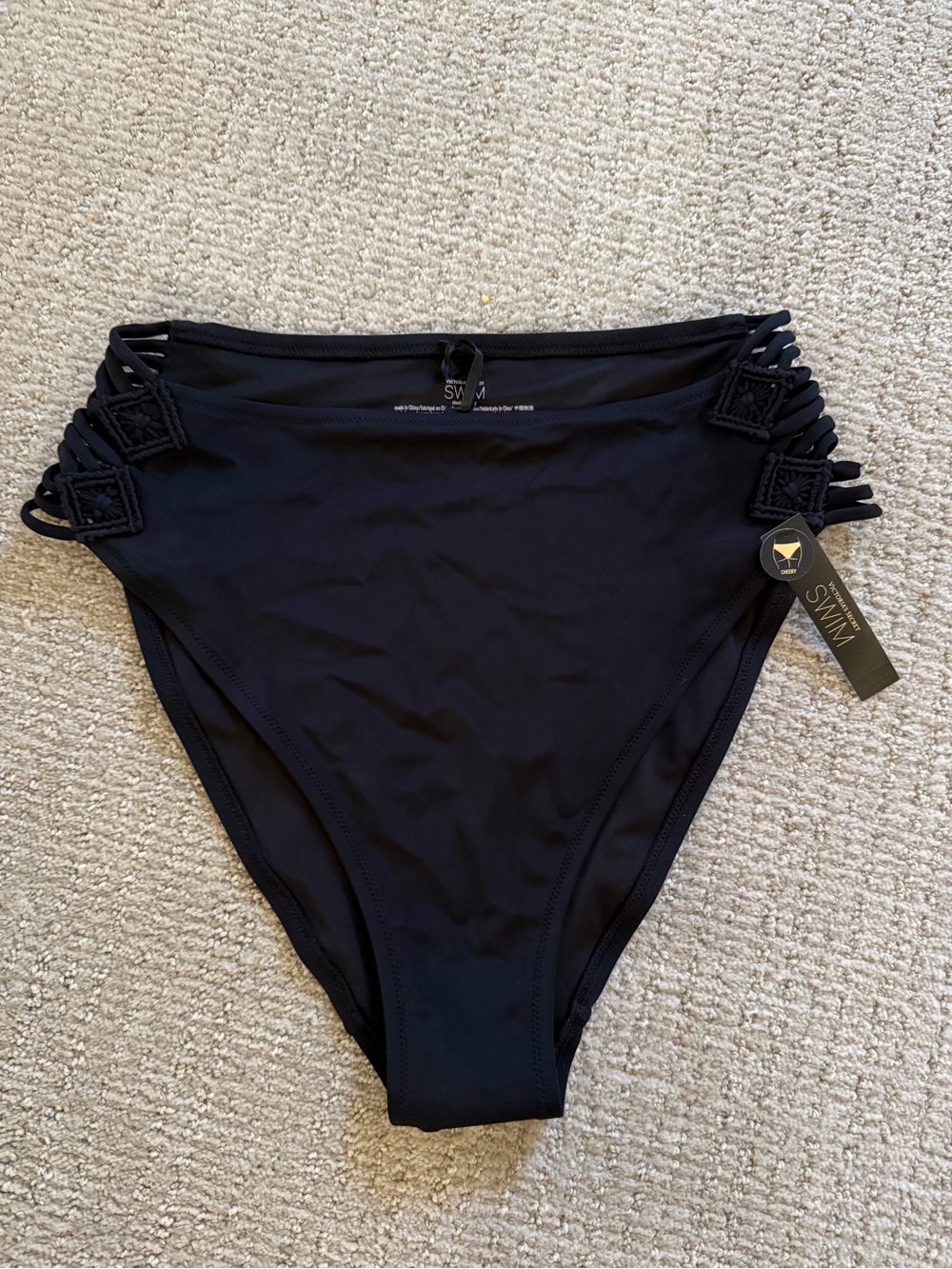 Victoria’s Secret High-Waist Cheeky Black Women’s Swim Bottom